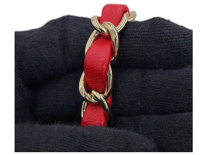 Borsa a tracolla Chanel Mini Matelassé con catena Rosso - vista 14