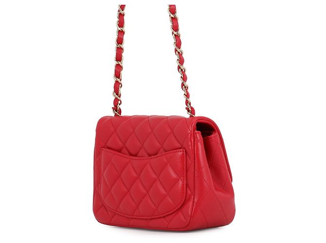 Borsa a tracolla Chanel Mini Matelassé con catena Rosso - vista 2