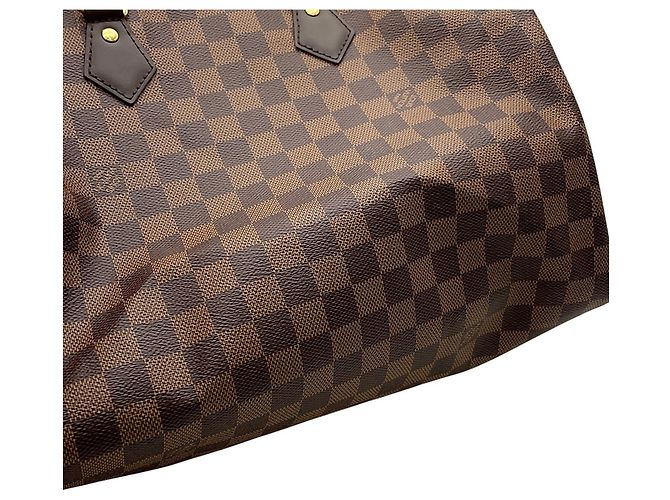 Borsa Louis Vuitton Damier Ebene Speedy 35 Rosso - vista 11