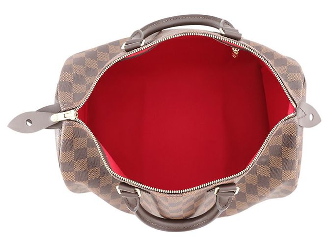 Borsa Louis Vuitton Damier Ebene Speedy 35 Rosso - vista 5