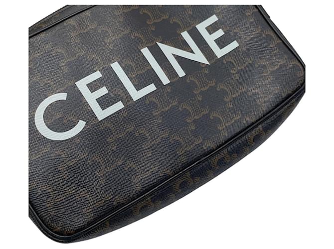 Céline Borsa Celine Triomphe Horizontal Medium Marrone - vista 6