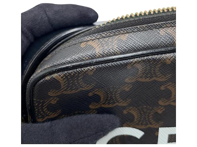 Céline Borsa Celine Triomphe Horizontal Medium Marrone - vista 9