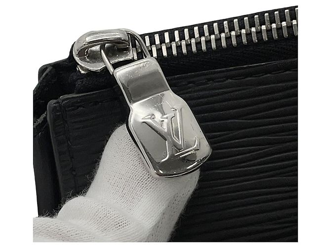 Pochette Louis Vuitton en cuir Epi Noir Jaune - vue 8
