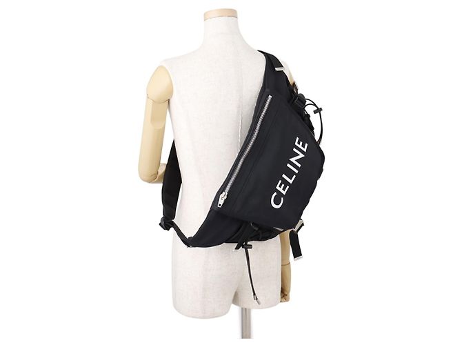 Céline Celine Sac Banane Trekking Small Belt Canvas 116362DMT Noir - vue 5