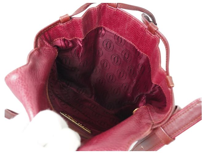Cartier Vintage must de Cartier Leather Bordò - vista 4