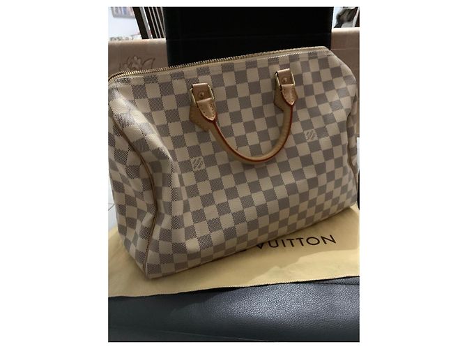 Borsa Louis Vuitton Speedy 35 Damier Azur Damier ebene - vista 9