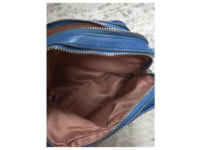 Borsa a mano Miu Miu in pelle blu borchiata - vista 11