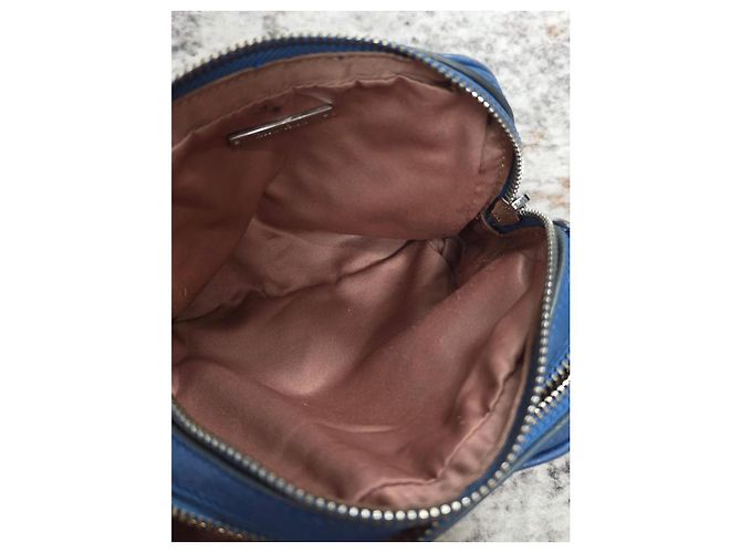 Borsa a mano Miu Miu in pelle blu borchiata - vista 12