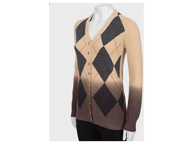 Dolce & Gabbana Argyle Cardigan Braun Beige Anthrazitgrau - Ansicht 2