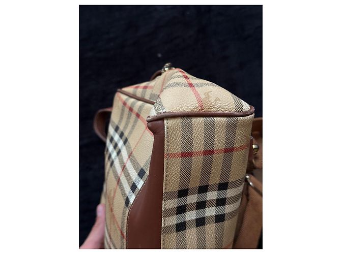 Zaino Burberry Haymarket Check Marrone Nero Bianco Rosso Beige - vista 13