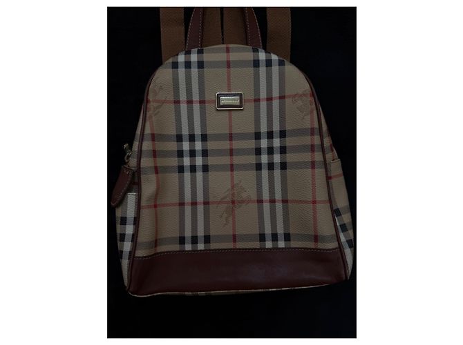 Zaino Burberry Haymarket Check Marrone Nero Bianco Rosso Beige - vista 2