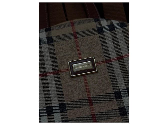 Zaino Burberry Haymarket Check Marrone Nero Bianco Rosso Beige - vista 3