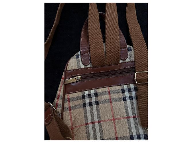Zaino Burberry Haymarket Check Marrone Nero Bianco Rosso Beige - vista 7