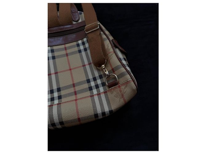 Zaino Burberry Haymarket Check Marrone Nero Bianco Rosso Beige - vista 8