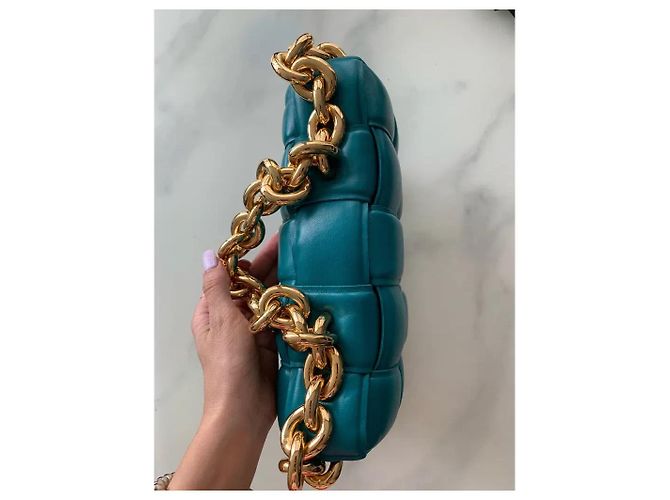 Borsa Bottega Veneta Cassette in pelle intrecciata Turchese - vista 2