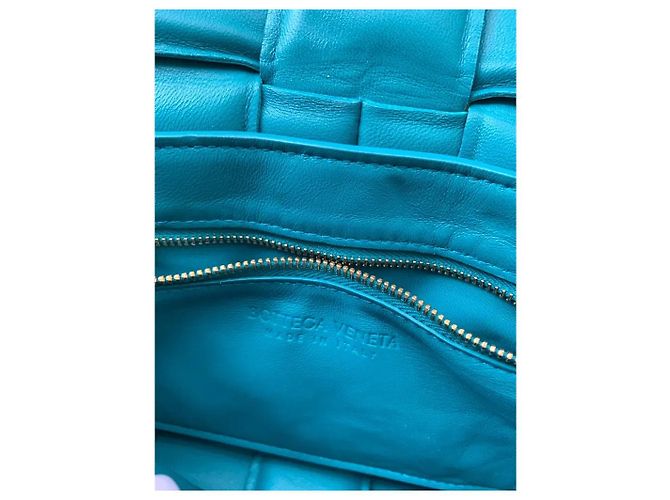 Borsa Bottega Veneta Cassette in pelle intrecciata Turchese - vista 6