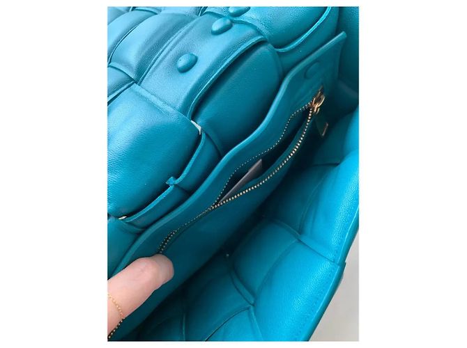 Borsa Bottega Veneta Cassette in pelle intrecciata Turchese - vista 7