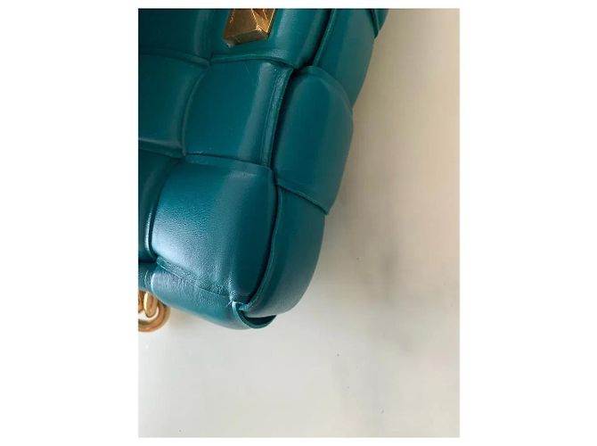 Borsa Bottega Veneta Cassette in pelle intrecciata Turchese - vista 9