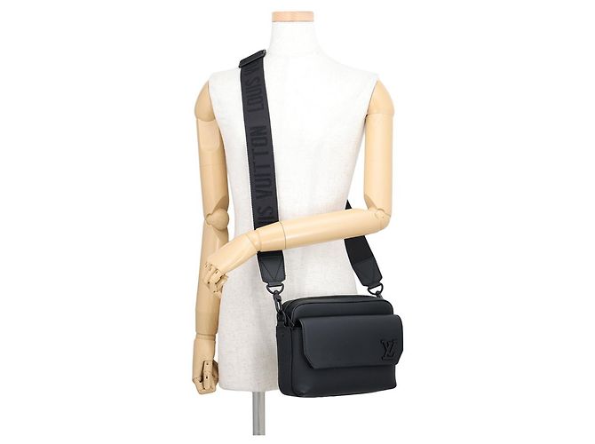 Borsa a tracolla Louis Vuitton in pelle nera Nero - vista 4