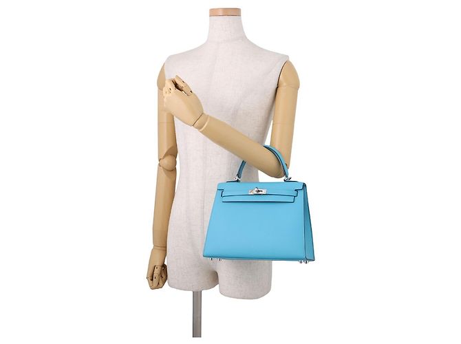 Hermès Borsa Hermes Kelly 25 in pelle Epsom Blue Nord - vista 4