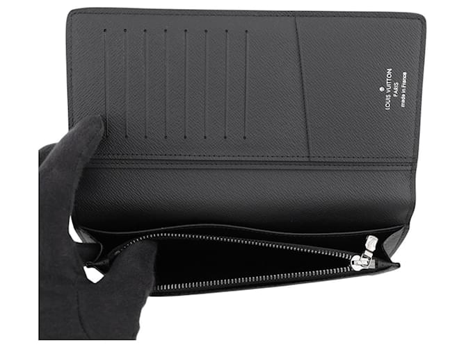 Brazza Cartera larga Louis Vuitton Monogram Eclipse Negro - vista 5