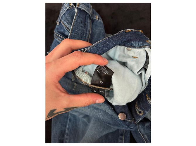 Jeans Slim Distressed Amiri da uomo Blu - vista 7