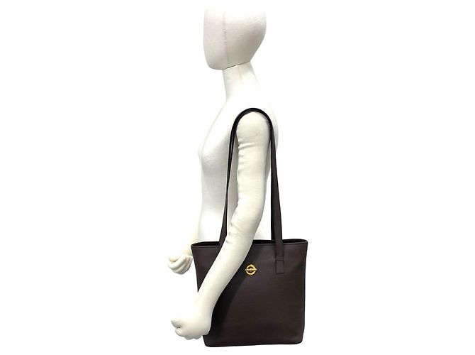 Céline Celine Leder-Tote-Bag mit kreisförmigem Logo Braun - Ansicht 2