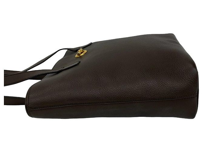 Céline Celine Leder-Tote-Bag mit kreisförmigem Logo Braun - Ansicht 5