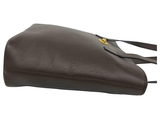 Céline Celine Leder-Tote-Bag mit kreisförmigem Logo Braun - Ansicht 6