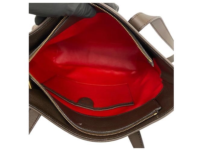 Céline Celine Leder-Tote-Bag mit kreisförmigem Logo Braun - Ansicht 9