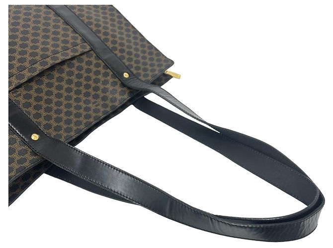 Edge Céline CELINE Vintage Macadam Leder Tote Bag Braun Schwarz - Ansicht 4