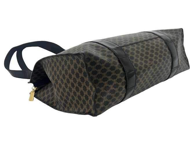 Edge Céline CELINE Vintage Macadam Leder Tote Bag Braun Schwarz - Ansicht 7