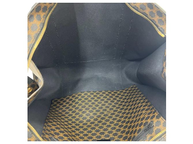 Edge Céline CELINE Vintage Macadam Leder Tote Bag Braun Schwarz - Ansicht 9