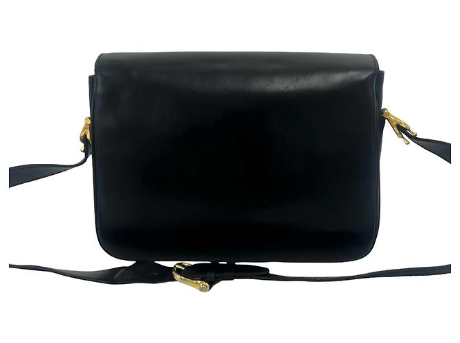 Céline Sac à épaule en cuir Celine Vintage avec logo calèche Noir - vue 3