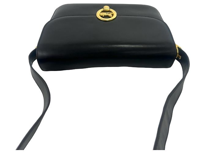 Céline Sac à épaule en cuir Celine Vintage avec logo calèche Noir - vue 4