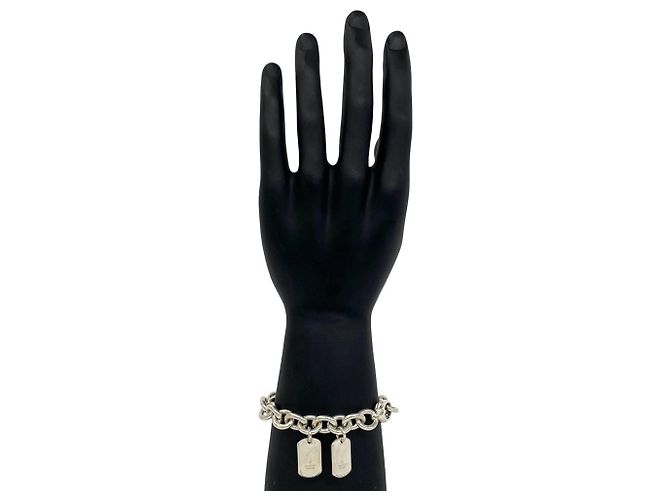 Bracciale con ciondoli Double Dog Tag GUCCI Argento - vista 2