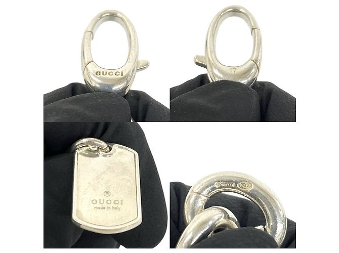Bracciale con ciondoli Double Dog Tag GUCCI Argento - vista 3