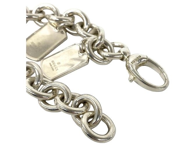 Bracciale con ciondoli Double Dog Tag GUCCI Argento - vista 4