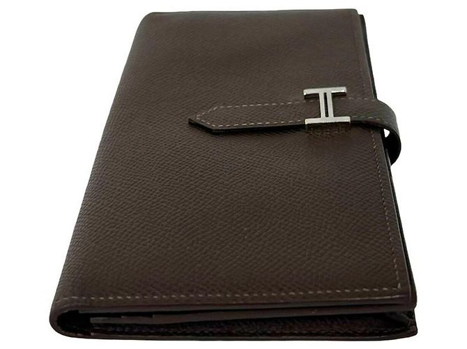 Hermès Cartera larga bi-fold Hermes Bearn Soufflé Castaño - vista 5