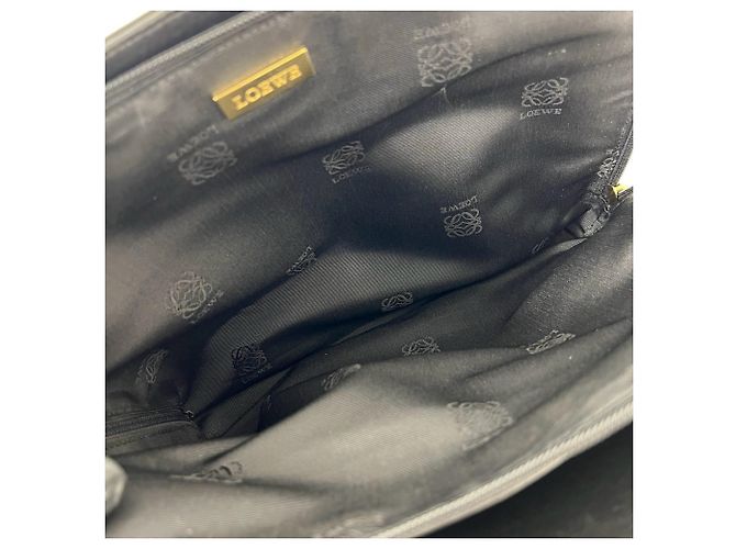 Loewe Vintage Anagram Logo Geprägte Leder Tote Bag Schwarz - Ansicht 10