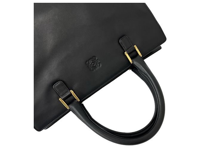 Loewe Vintage Anagram Logo Geprägte Leder Tote Bag Schwarz - Ansicht 4