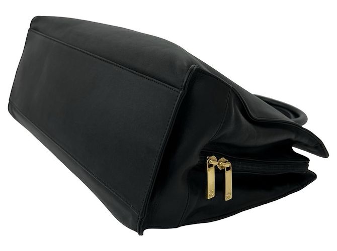 Loewe Vintage Anagram Logo Geprägte Leder Tote Bag Schwarz - Ansicht 8