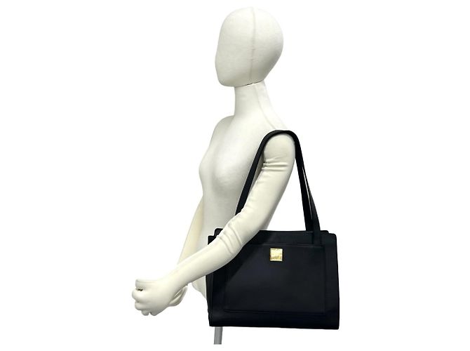 Borsa Tote in pelle nera Yves Saint Laurent Nero - vista 2