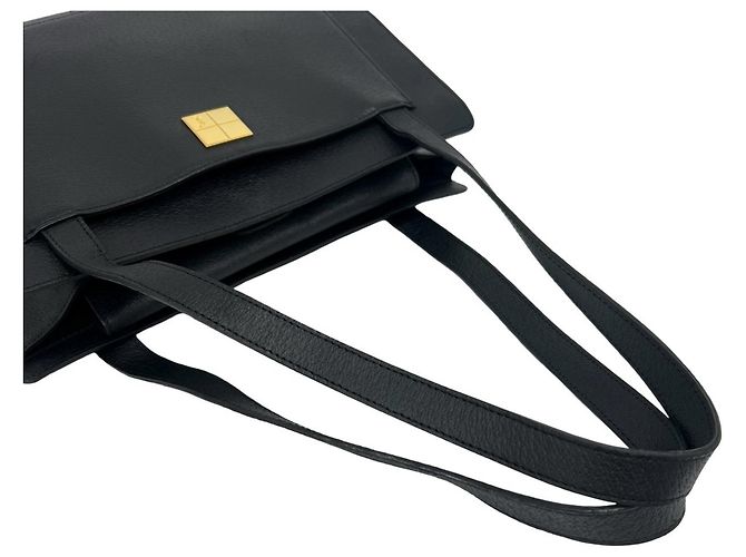 Borsa Tote in pelle nera Yves Saint Laurent Nero - vista 4