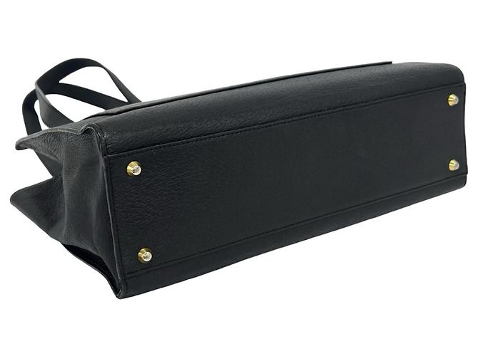 Borsa Tote in pelle nera Yves Saint Laurent Nero - vista 7