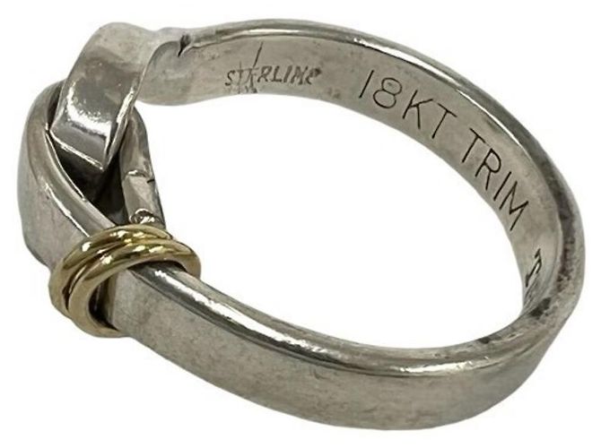 Tiffany & Co Anello Tiffany Vintage Hook & Eye Argento D'oro - vista 4