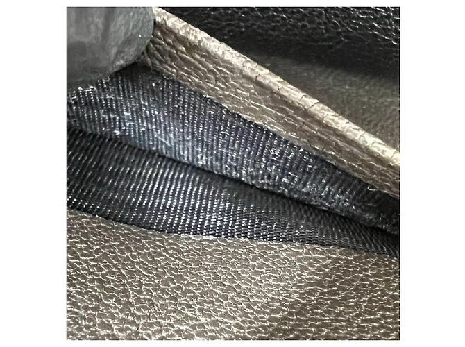 Cassandra Cartera larga de cuero gris Yves Saint Laurent Castaño - vista 8
