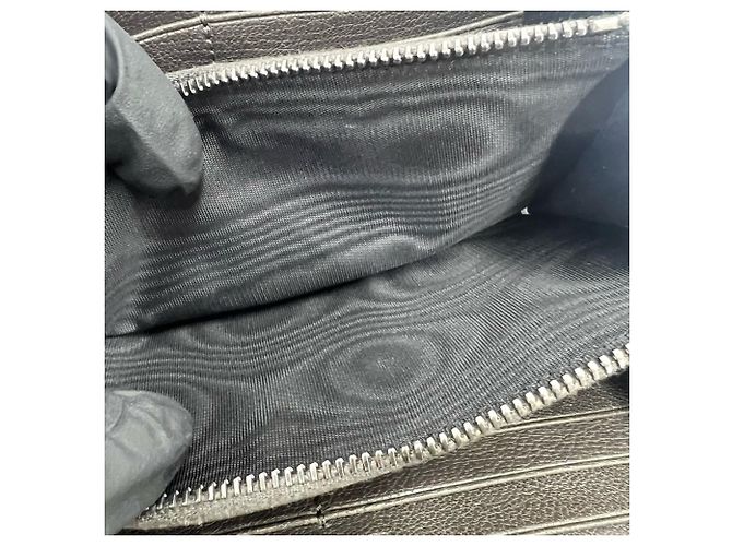 Cassandra Cartera larga de cuero gris Yves Saint Laurent Castaño - vista 9