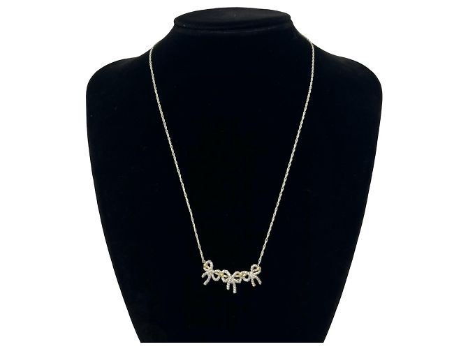 Tiffany & Co Collana Tiffany Vintage Triple Ribbon Argento D'oro - vista 2