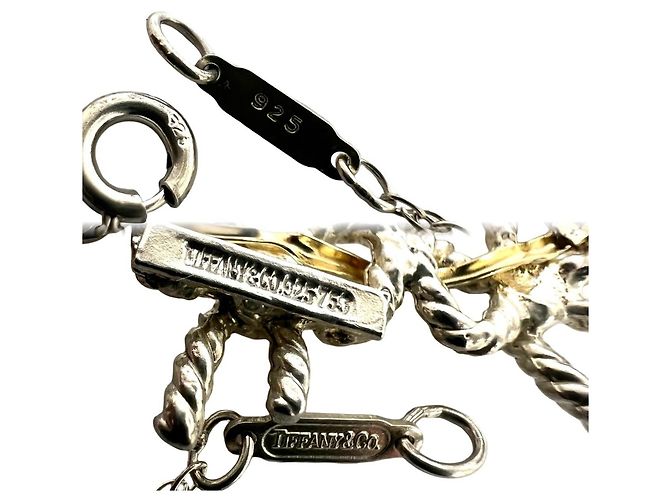 Tiffany & Co Collana Tiffany Vintage Triple Ribbon Argento D'oro - vista 3